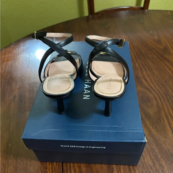 Cole Haan Black Open-Toe Heels - Picture 4 of 6